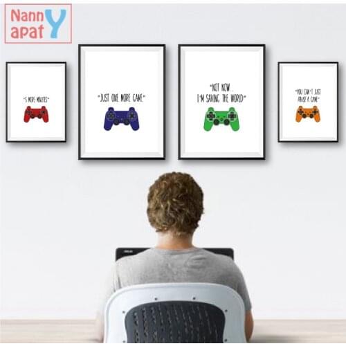 Games Quote Canvas Painting Gamer Boy Girl Gift Gaming Sign Game Controller Art Poster Games Room Wall Pictures Home Decoration