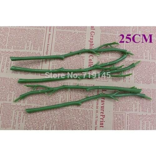 25cm/9.8' artificial decorative fake rose flower stems forks DIY handmade ronde flower home decoration