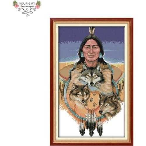 Joy Sunday Free Shipping Counted and Stamped Indian Needlepoints Embroidery Cross Stitch kits for Home Decoration R278
