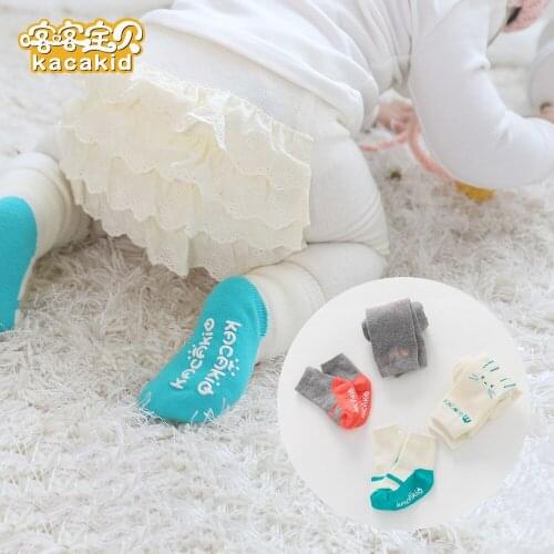 Kacakid Spring Girls Tights Kids solid Tights For Girls Baby Elastic Waist Stocking Anti-slip For Children Girls 1-3 T