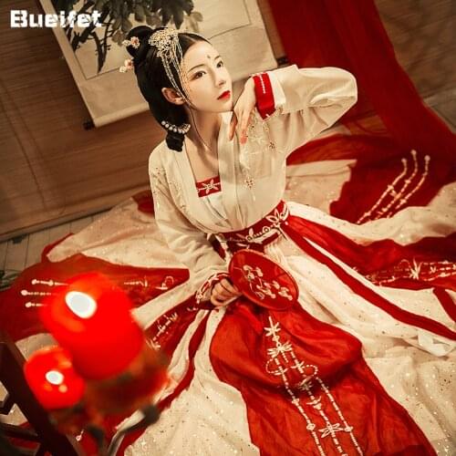 Chinese Folk Dance Hanfu Dress Tang Suit Ancient Costume Asian Traditional Tang Dynasty Princess Dress Festival Outfit Cosplay