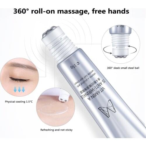 15 G Vitamin A Eye Cream Massage Rolling Eye Cream Dark Circle Skin Care Eye Mask Cream Eye Massager Eye Cream Skin Care TSLM1