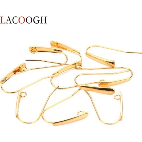 Lacoogh 20Pcs New Listing DIY Pure Stainless Steel Ear Hooks 12*24MM Simple Earring Jewelry Wholesale for DIY Earrings Jewelry
