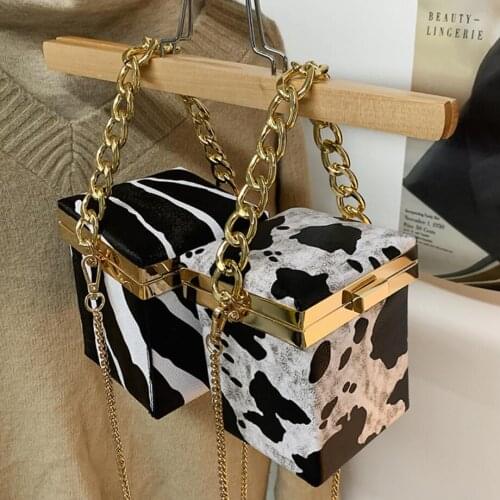 Mini Box Tote bag 2021 Fashion New High quality PU Leather Womens Designer Handbag Contrast color Chain Shoulder Messenger Bag