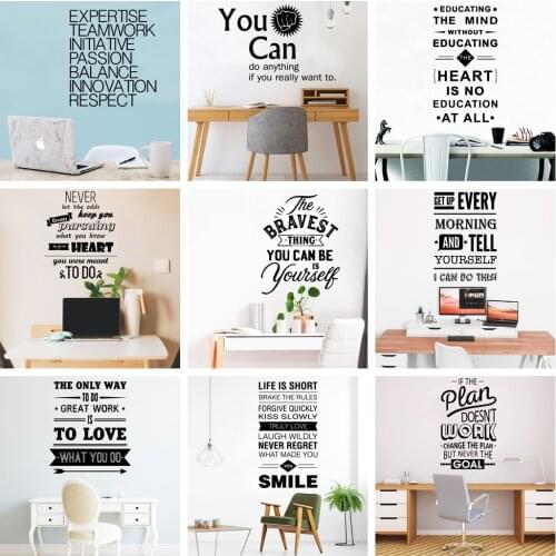 Motivation Vinyl Quote Proverbs Wall Stickers Wall Decal For Living Room Decor Vinyl Decals Office Room Creative Sticker