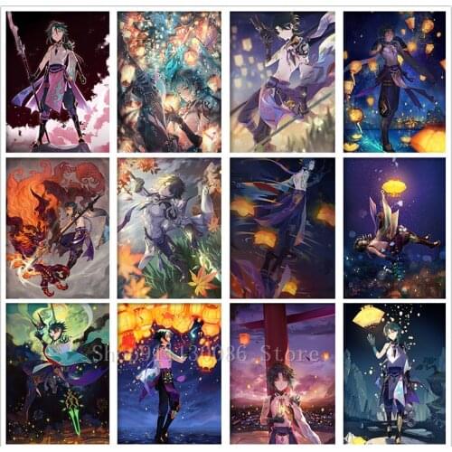 New Anime Game Genshin Impact 5D DIY Diamond Painting Xiao Cosplay Boy Diamond Embroidery Mosaic Cross Stitch Home Decor Gift