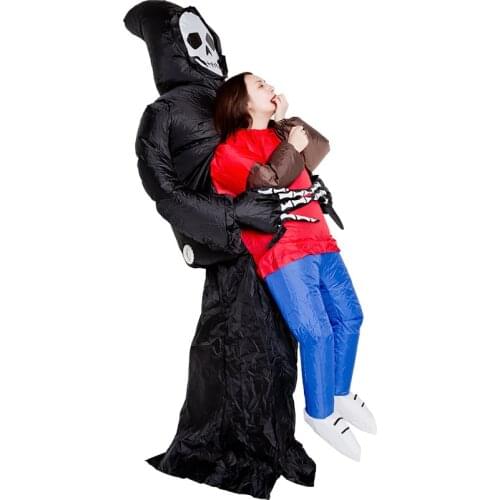 Inflatable Costume Grim Reaper black Skull Fancy Dress Cosplay Costume For Men Women Cartoon for Halloween birthday parties