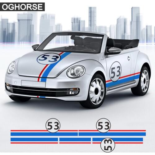 53 Styling Decal Side Stripes Hood Roof Rear Racing Vinyl Stickers for A5 2011-Present Accessories
