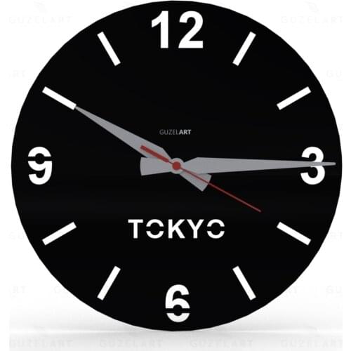 GuzelArt Tokyo wall clock , Tokyo wall clock, Tokyo themed wall clock , Tokyo City Wall Clock , room wall clock