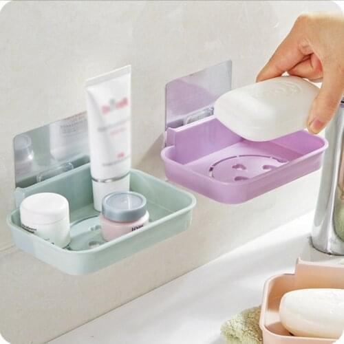 New Seamless Pasting Wall-Mounted Hollow Smile Face Drainage Soap Dish Tray Bathroom Accessories