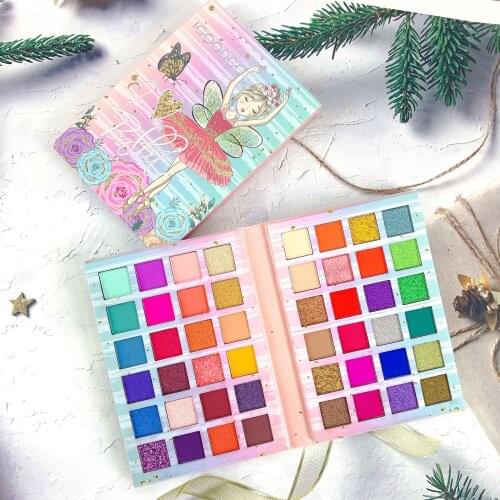 48 colors Shimmer and Shine Fairy Eyeshadow Makeup Palette Glitter Matte Eyeshadow Pallete Long lasting Eye Neon Pigments