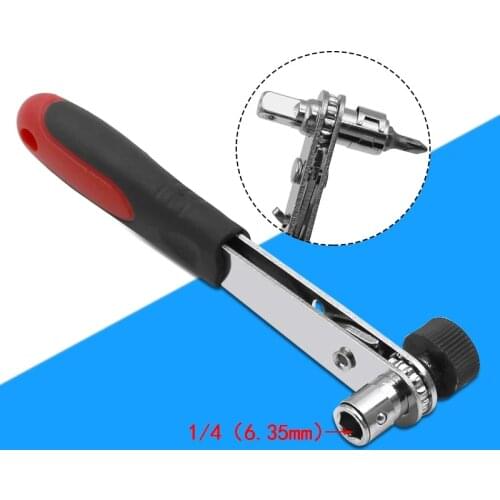 Semi-Automatic Double-Headed Ratchet Grip Spanner Screwdriver Bit Wrench 1/4" Screwdriver Rod Quick Socket Wrench Tools