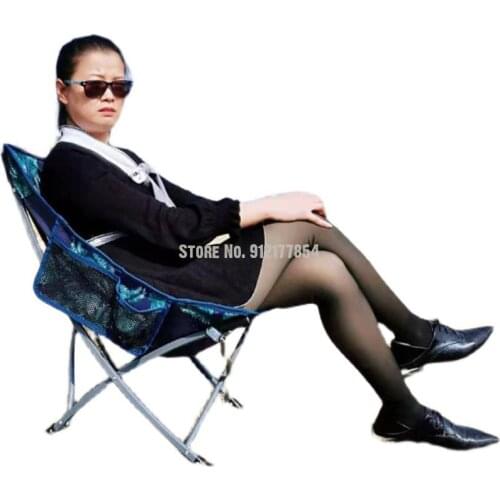 Outdoor Moon Chair Leisure Folding Chair Portable Folding Chair Back Fishing Stool Simple Portable Beach Chair