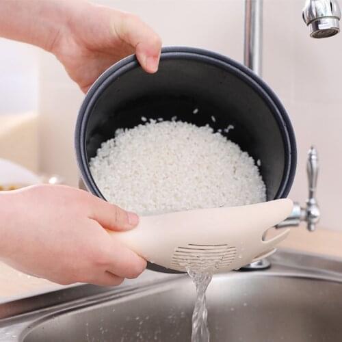 Durable Rice Sieve Washing Spoon Plate Colanders Filters Strainer Kitchen Gadgets Utensil Tools Accessories Supplies Cleaning