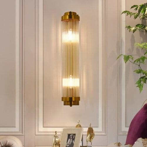 Golden Luxury European LED wall light Golden crystal wall lamp hotel living room Rotatable crystal lamp outdoor wall lamp ZM1021