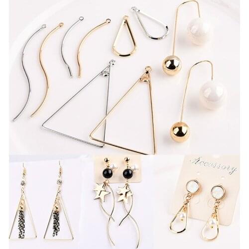 DIY homemade Korean plate geometric simple earring materials package fashion simple can be fitted with pearl belt towing ear