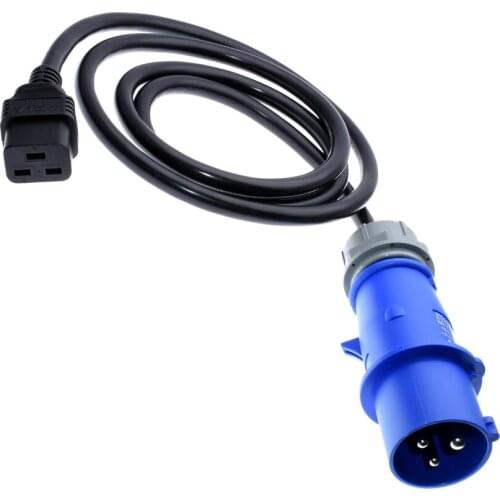 IEC 316P6 to IEC 320 C19 Power cord,IEC309-16A to C19 compatible with AP9876,H05VV-F 2.5mm gauge,16Amps,1.5m to 3m Availables