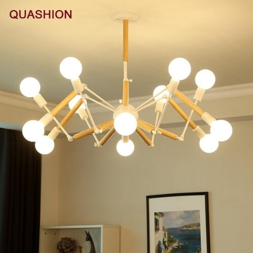 Modern LED retro chandelier kitchen restaurant chandelier spider gloss fixed lamp living room lighting E27LED