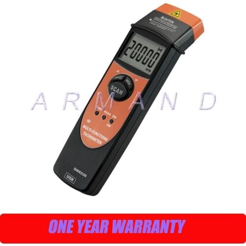 Precision Multi-Functional Recording Tachometer SM8238 2.5-99,999RPM MINI-USB interface record 18000 measuring values