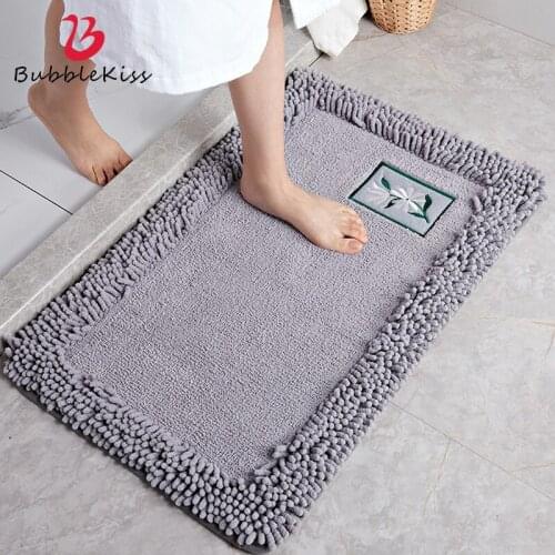 Bubble Kiss High Quality Bathroom Carpet Anti-slip Bath Rug Outdoor Shower Room Rugs Flocking Bathroom Floor Mat Toilet Door Mat