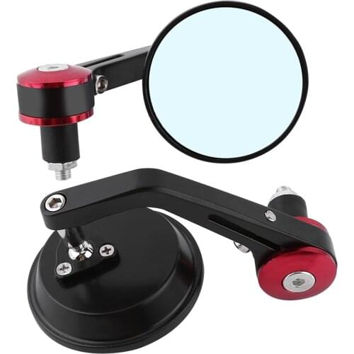 1 Pair Universal 7/8" Round Handlebar Bar End Rear View Mirrors Motorcycle Sidemirror Red