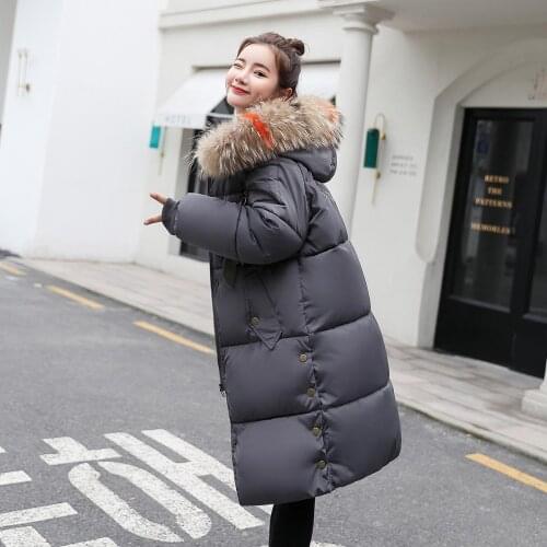 2019 Sale Zipper High Waist Long Thickening Heavy Seta Woman Winter New Bread Cotton Sleeve Cotton-padded Clothes Loose Coat