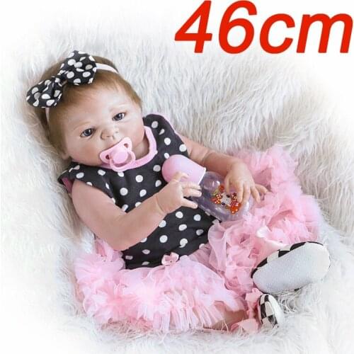 19inch 46CM Full Silicone vinyl Reborn Baby lol Dolls Brand kids toys Gift Brinquedos bonecas fashion design bathe toddlers toy