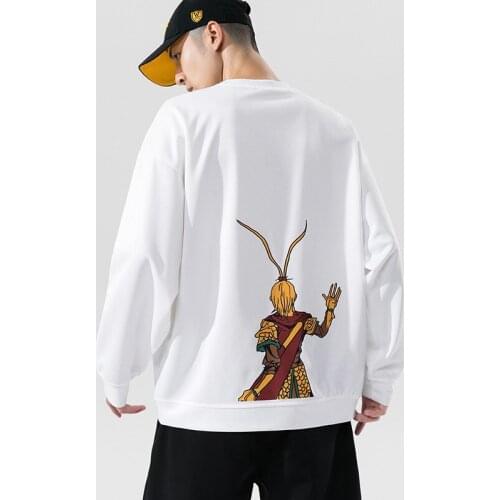 2020 Autumn&Winter Japanese Retro Hooded Mens Loose Plus Fleece Pullover Casual Wild Male Hoodies