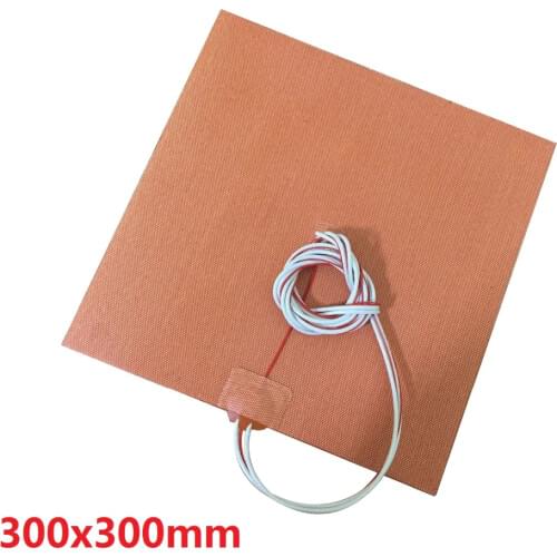 300 X 300mm (about 12" X 12") 120V 750W Flexible Silicone Heater Pad/Mat, 3D Printer Silicone Heated bed, Adhesive Backing+100K