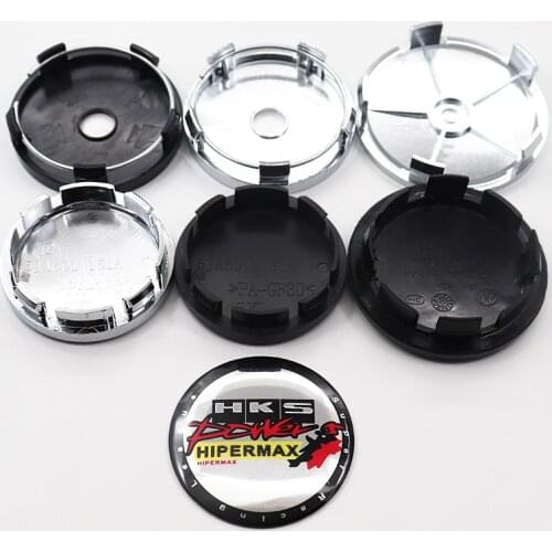 4pcs 56mm 60mm 65mm 68mm power Stereo HKS logo car emblem Wheel Center Hub Cap Rim Creative badge covers sticker accessories