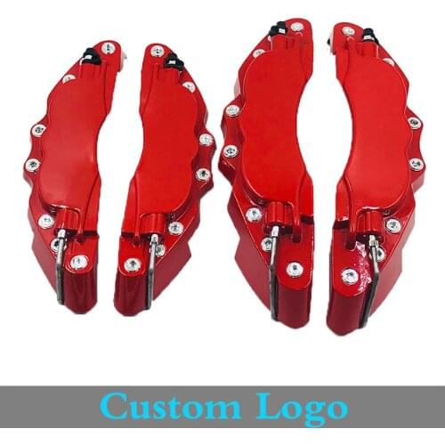 4PCS Aluminium Caliper Covers with Custom Logo Sticker Car Styling Disc Brake Metal Caliper Cover Wheel Auto Assessoires