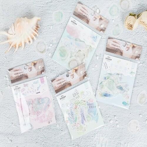 40pcs/pack Creative Fresh Paper Sticker Pack Four Selections Decoration Sticker Paper Sticker