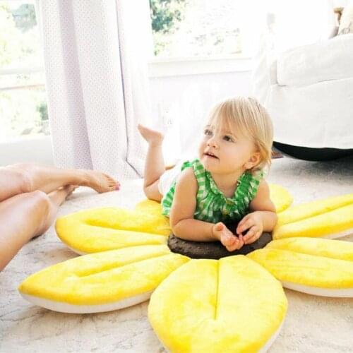 70CM Cartoon Sunflower Children Crawling Mat Baby Game Pad Toy Petal Pad Bath Mat Carpet Round Soft Blanket Room Decoration DDZ0