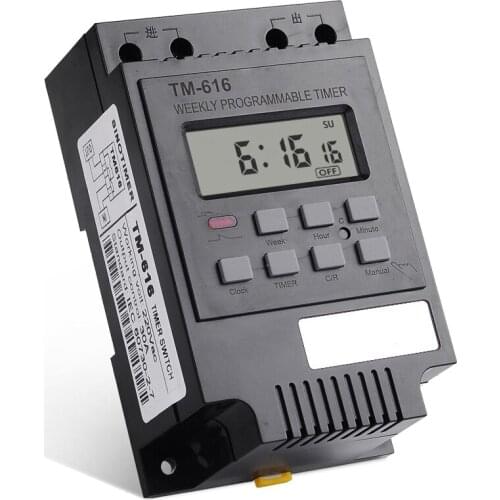 TM616 Digital Timer Switch Weekly Programmable Time Switch Relay 30A AC 220V Time Controller Timer For Kitchen Street Light Oven
