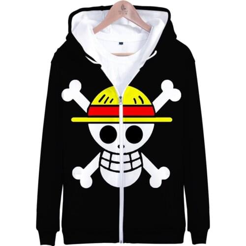 Color Printing Adult Childrens Zipper Nautical King 3D 2019 Men and Women Japanese Animation One Piece Cn(origin) Sidno
