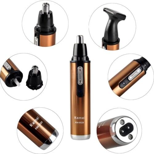 Electric Shaving Trimmer For Nose Trimer Shaver Clipper 2in1 Man and Woman Nose Hair Trimmer Safe Face CareKemei KM-6629