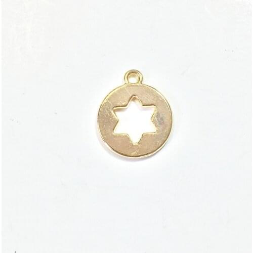 Eruifa 20pcs 15mm Polished Hexagram Coin Wholesell necklace,earring bracelet jewelry DIY handmade 2 colors