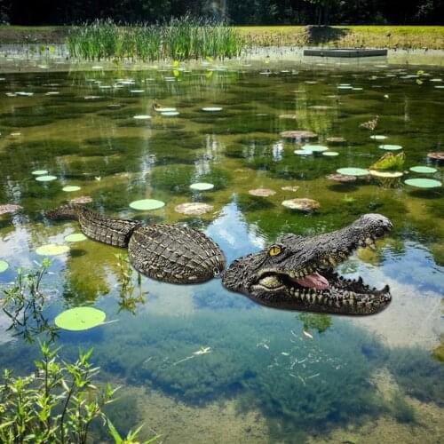 Creative Resin Floating Crocodile Hippo Scary Statue Outdoor Garden Pond Decoration For Home Garden Halloween Decor Ornament