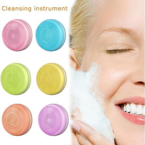 Mini Silicone Electric Facial Cleansing Brush Device Waterproof Removal Black Head Pimple Pore Cleaner Oil Control Face Cleaner
