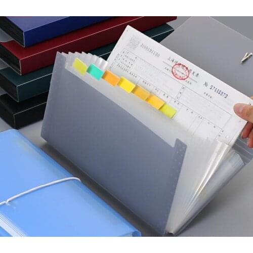 Multi-layer Folder Organ Bag Small Portable File Box Multi-function Document Storage Book Classification VAT Invoice Clip Bag