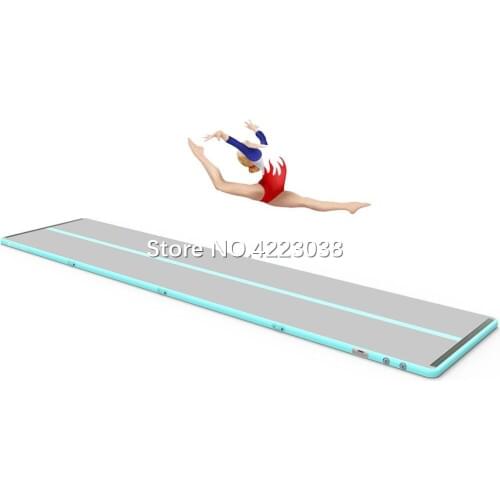 6*1*0.1m Inflatable Gymnastics Tumbling Mat Air Track Tumbling Floor Mats w/Electric Pump for Home Use, Beach, Park and Water
