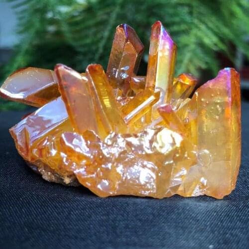 Natural Quartz Cluster Crystal Stone Healing Electroplated Colorful Crysral Cluster Mineral Specimen Home Gifts 1pcs