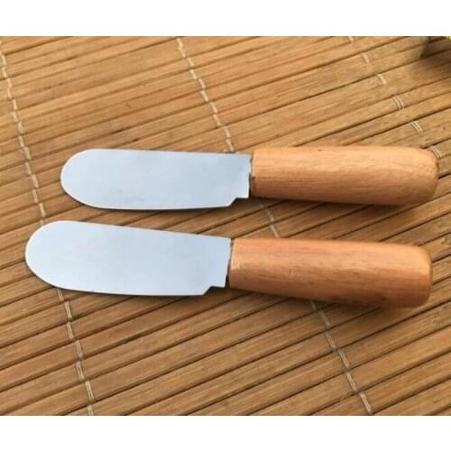 Cheese Knife Stainless Steel Butter Knife With Wooden Handle Tools#326