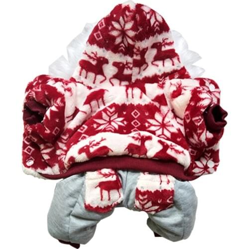 Pet clothes winter warm short floss puppy winter coat fashion hooded deer pattern S-XL soft comfortable dog jacket dog clothing