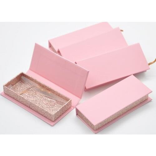 Wholesale False eyelash package box Faux Cils magnetic eyelash packaging boxes Makeup 25mm mink lashes pink Case Bulk Vendors