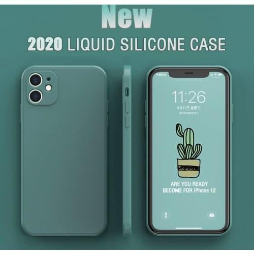 Original Soft Silicone Case for IPhone12mini 11 Pro XR XS Max X Shockproof Camera Protection Cover on For IPhone7 8 Plus SE 2020
