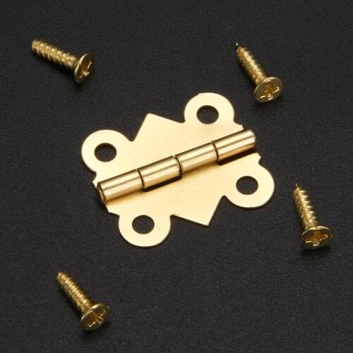 10pcs Brass Color Iron Butterfly Hinges Mini Butterfly Jewellery Box Hinges For Home Cabinet Drawer Wood Box Furniture Hardware