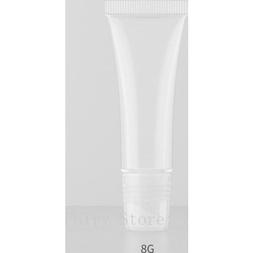 100/200pcs 8ml Transparent Plastic Soft Hose Tube for Lipgloss,DIY Empty Cosmetic Squeezable Lip Paint Oil Refillable Container
