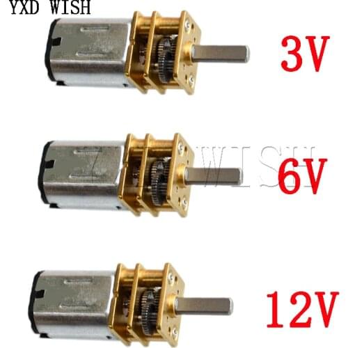DC 3V 6V 12V GA12-N20 Mini Metal Gear Motor Gear Wheel Gear Motor 35RPM 70RPM 105RPM 140RPM Motor Reducer Gearmotor