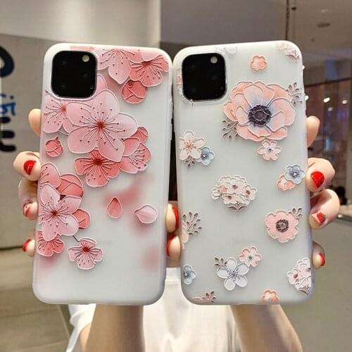 Pink flower peach blossom cell phone case cover for iphone 11 pro max 7 8 plus x xr xs max